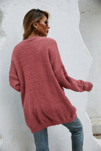 Load image into Gallery viewer, Open Front Openwork Fuzzy Cardigan with Pockets (multiple color options)
