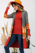 Load image into Gallery viewer, Floral Color Block Open Front Cardigan
