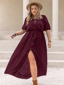 Round Neck Half Sleeve Dress (2 color options)