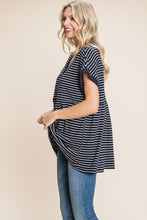 Load image into Gallery viewer, Striped Button Front Baby Doll Top
