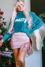 Load image into Gallery viewer, Merry Christmas Turtleneck Long Sleeve Sweater (multiple color options)
