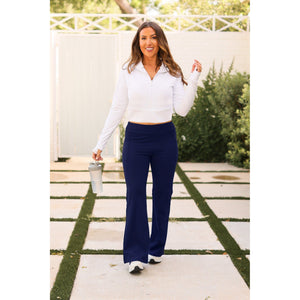 The Mila - 30"  NAVY Bootcut Leggings with Pockets* - Luxe by Julia Rose®