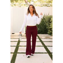 Load image into Gallery viewer, The Maeve - MAROON Bootcut Leggings with Pockets
