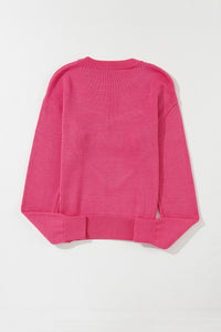 XOXO Round Neck Drop Shoulder Sweater (2 color options)