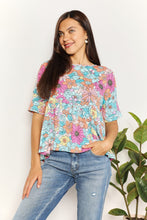 Load image into Gallery viewer, Short &amp; Sweet Floral Round Neck Babydoll Top
