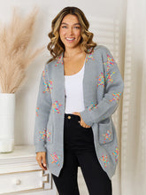 Load image into Gallery viewer, Star Pattern Open Front Cardigan with Pockets (multiple color options)
