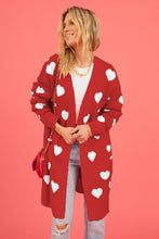 Load image into Gallery viewer, Heart Graphic Open Front Cardigan with Pockets (multiple color options)
