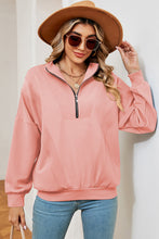 Load image into Gallery viewer, Half Zip Dropped Shoulder Sweatshirt (multiple color options)
