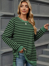 Load image into Gallery viewer, Striped Round Neck Long Sleeve Top (multiple color options)
