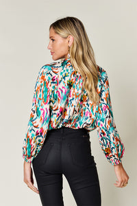 Printed Button Up Long Sleeve Shirt (multiple color options)