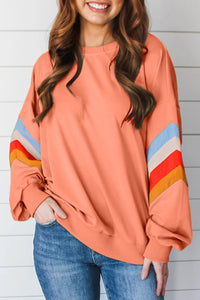 Contrast Round Neck Long Sleeve Sweatshirt (2 color options)