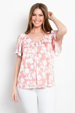 Load image into Gallery viewer, Foral Cold Shoulder Top
