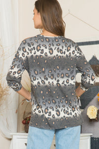 Leopard Long Sleeve Top with Braided Strap (multiple color options)