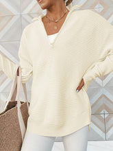 Load image into Gallery viewer, Half Zip Long Sleeve Knit Top
