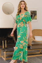 Load image into Gallery viewer, Floral Smocked Tied Back Maxi Dress
