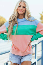 Load image into Gallery viewer, Color Block Round Neck Long Sleeve Sweatshirt (multiple color options)
