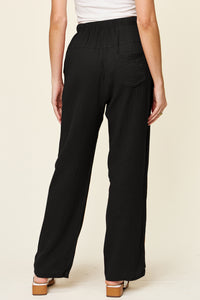 Texture Drawstring Straight Pants (2 color options)