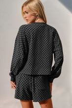 Load image into Gallery viewer, Checkered Half Button Top and Shorts Set (multiple color options)
