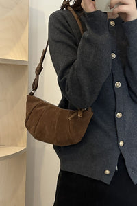 Suede Croissant Shape Shoulder Bag (multiple color options)