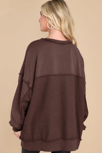 Exposed Seam Long Sleeve Sweatshirt (multiple color options)