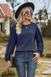 Round Neck Raglan Sleeve Top (multiple color options)