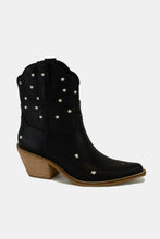 Load image into Gallery viewer, Faux Leather Star-Shaped Cutouts Point Toe Boots in Black
