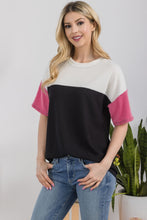 Load image into Gallery viewer, Ribbed Color Block T-Shirt (multiple color options)
