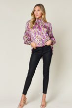 Load image into Gallery viewer, Printed Smocked Long Sleeve Blouse
