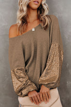 Load image into Gallery viewer, Sequin Waffle-Knit Blouse (multiple color options)
