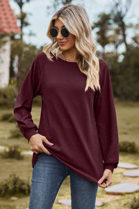 Round Neck Raglan Sleeve Top (multiple color options)