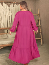 Load image into Gallery viewer, Ruffled V-Neck Long Sleeve Dress  (multiple color options)
