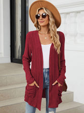 Load image into Gallery viewer, Pocketed Open Front Long Sleeve Cardigan (multiple color options)
