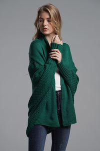 Open Front Batwing Sleeve Cardigan (multiple color options)