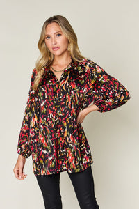 Printed Button Up Long Sleeve Shirt (multiple color options)