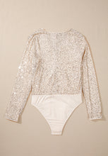 Load image into Gallery viewer, Sequin Surplice Long Sleeve Bodysuit
