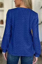 Load image into Gallery viewer, Textured Round Neck Long Sleeve Top (multiple color options)
