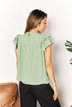 Load image into Gallery viewer, Your Beauty Grows Pleated Detail Flutter Sleeve Blouse
