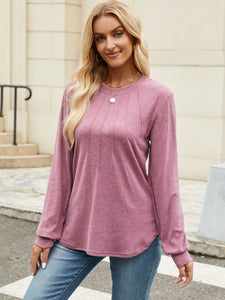 Round Neck Long Sleeve Top (multiple color options)