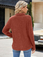 Load image into Gallery viewer, Ribbed Johnny Collar Long Sleeve Top (multiple color options)
