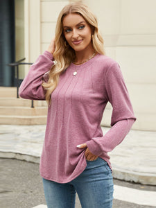 Round Neck Long Sleeve Top (multiple color options)