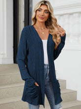 Load image into Gallery viewer, Pocketed Open Front Long Sleeve Cardigan (multiple color options)
