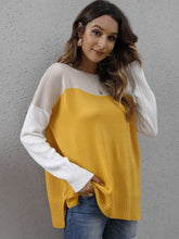 Load image into Gallery viewer, Color Block Round Neck Sweater (multiple color options)
