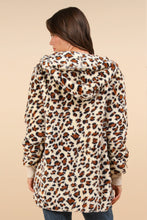 Load image into Gallery viewer, Fuzzy Leopard Long Sleeve Hooded Jacket
