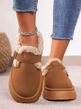 Load image into Gallery viewer, Thermal Fuzzy Buckle Platform Slippers (multiple color options)
