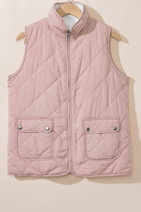 Fuzzy Zip Up Vest Coat with Pockets (multiple color options