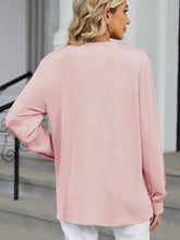 Load image into Gallery viewer, Striped Notched Long Sleeve Top (multiple color options)
