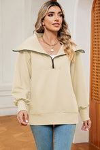 Load image into Gallery viewer, Half Zip Lantern Sleeve Sweatshirt  (multiple color options)
