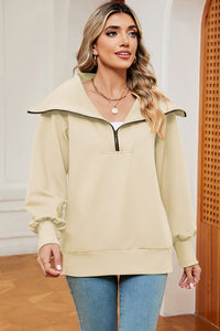 Half Zip Lantern Sleeve Sweatshirt  (multiple color options)