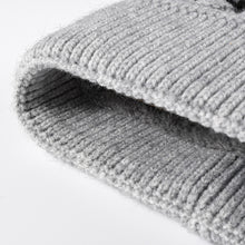 Load image into Gallery viewer, Striped Contrast Knit Hat with Pom-pom (multiple color options)
