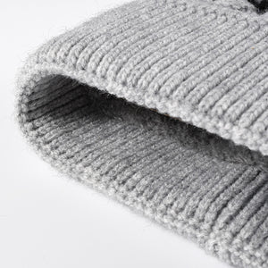 Striped Contrast Knit Hat with Pom-pom (multiple color options)